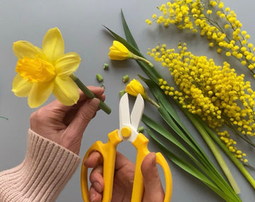 Sakagen Flower Scissors Yellow