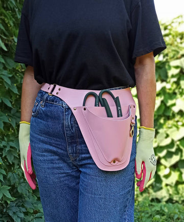 Leather Handcrafted Tool Belt (Pink)
