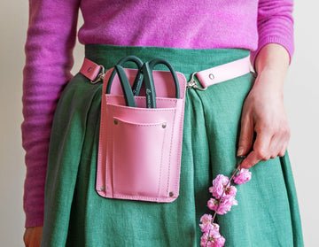 Leather Tool Belt for Florist or Gardener (pink)